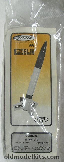 Estes Goblin 'D' Powered, K-55 plastic model kit